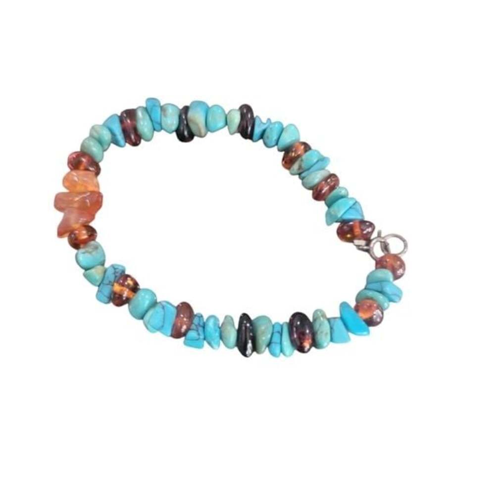 Turquoise and Orange Bracelet - Picture 3 of 3